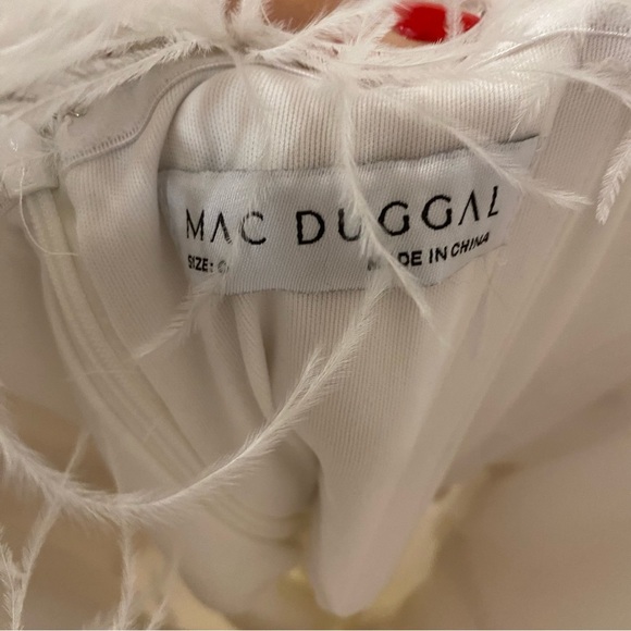 Mac Duggal | Feather Trim Strapless Jumpsuit White Size 0 NEW 68416 - Picture 5 of 10